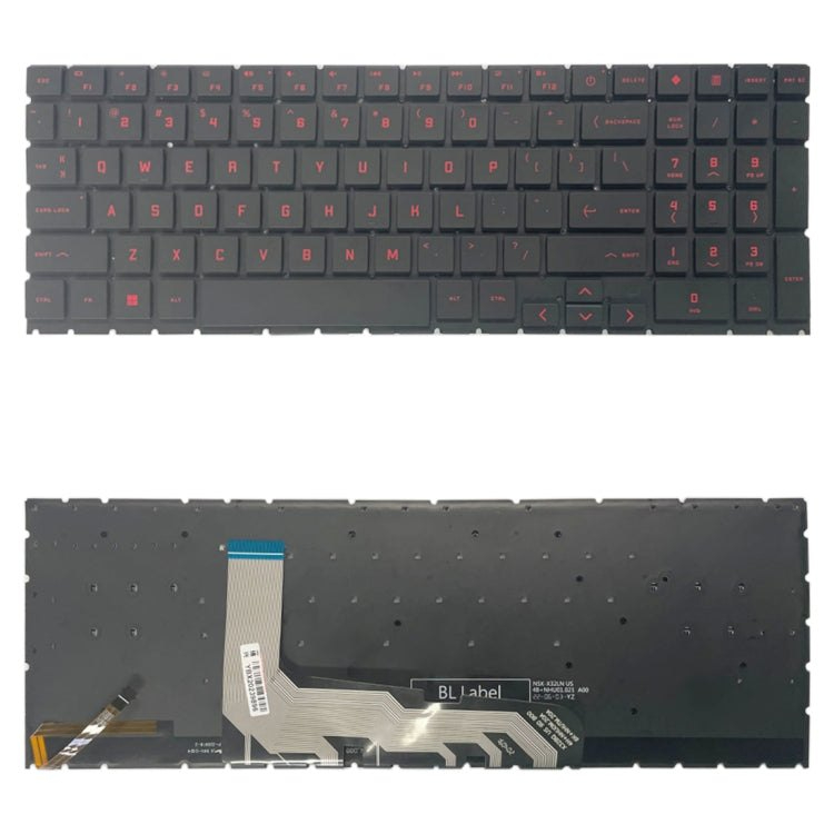 Image 2::New Keyboard Replacement for HP Omen 15T-AX000 15T-AX200 15-AX000 15-AX100 15-AX200 15-AX033DX 15-ax043dx 15-ax210nr 15-ax243dx 15-ax252nr P/N 859735 905118-001 Red Backlit